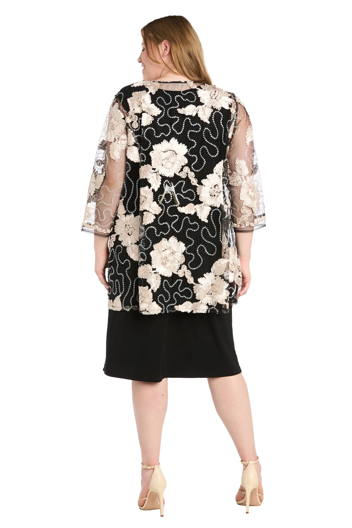 Embellished Jacket Dress - Attaches at The Neckline - Plus sold by R&M Richards product image thumbnail 2