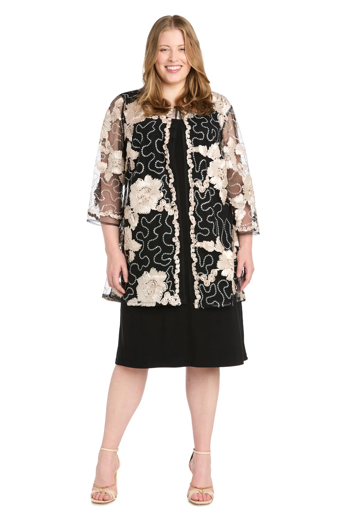 Embellished Jacket Dress - Attaches at The Neckline - Plus sold by R&M Richards