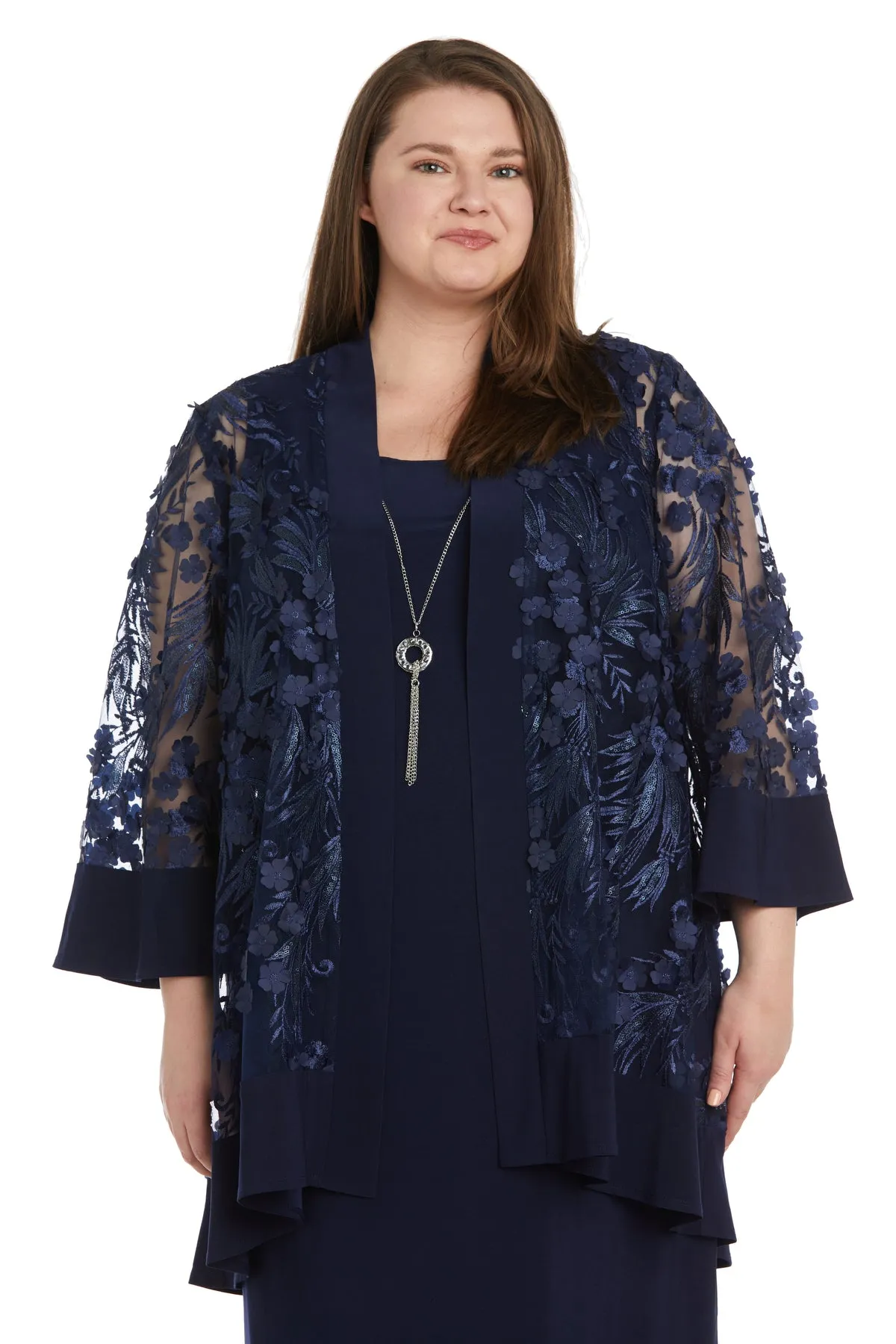 Elegant 3D Floral Jacket Dress - Plus sold by R&M Richards product image thumbnail 5