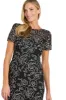 Embroidered Floral Midi Dress with Flared Skirt and Short Sleeves - Petite sold by R&M Richards