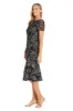 Embroidered Floral Midi Dress with Flared Skirt and Short Sleeves - Petite sold by R&M Richards