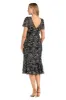 Embroidered Floral Midi Dress with Flared Skirt and Short Sleeves sold by R&M Richards