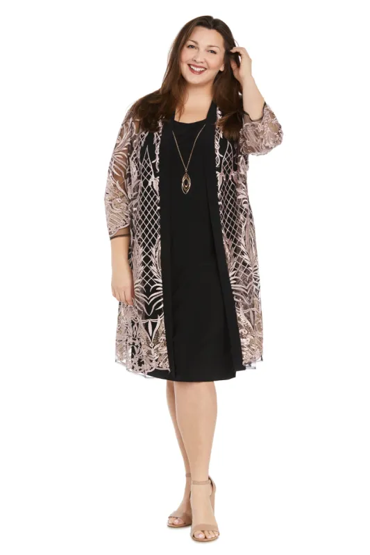 Embroidered Sequin Jacket Dress - Plus sold by R&M Richards