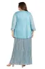 Metallic Platter Dress with Removable Sheer-Sleeve Jacket - Plus sold by R&M Richards