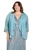 Metallic Platter Dress with Removable Sheer-Sleeve Jacket - Plus sold by R&M Richards