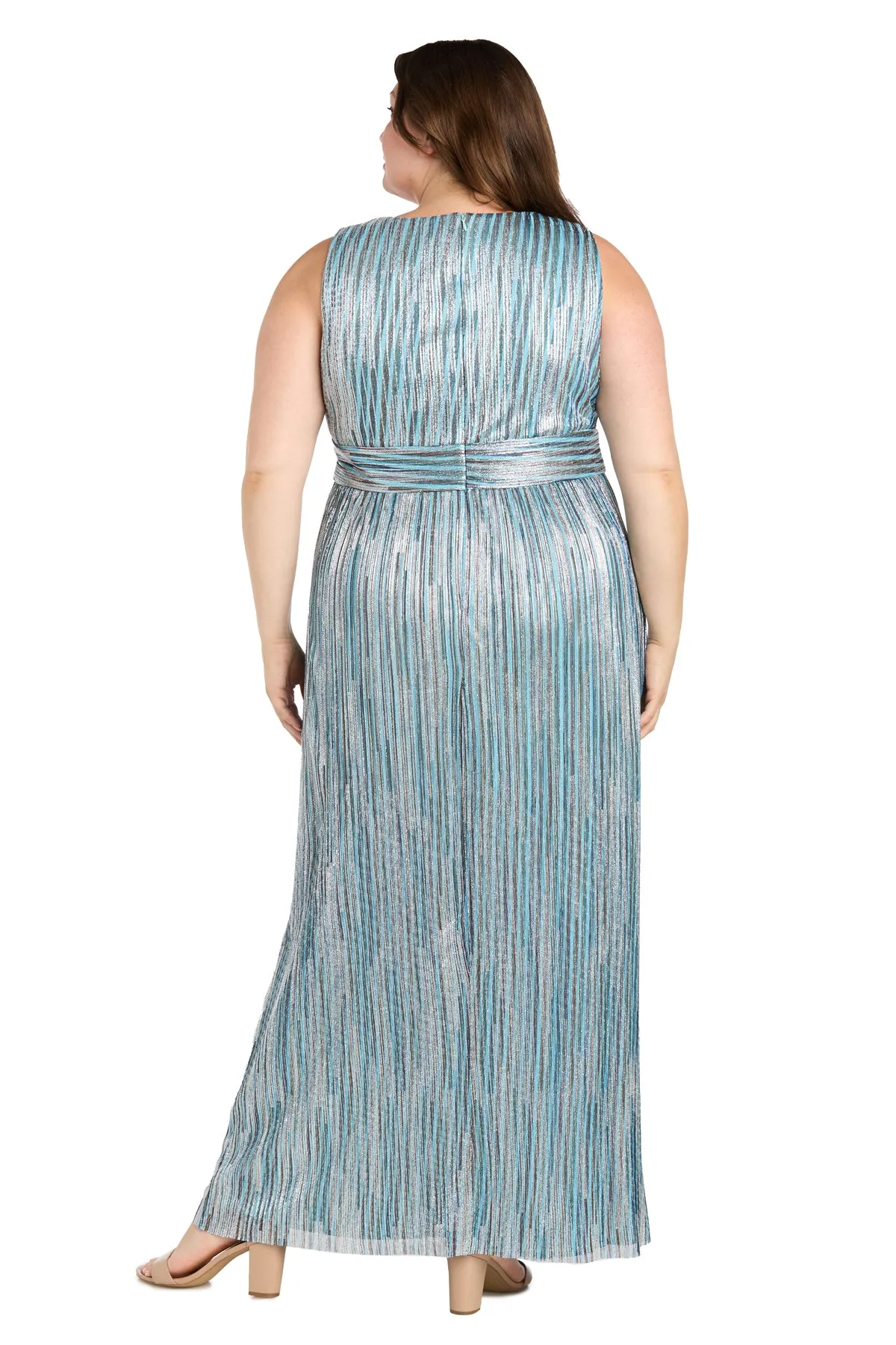 Metallic Platter Dress with Removable Sheer-Sleeve Jacket - Plus sold by R&M Richards product image thumbnail 4