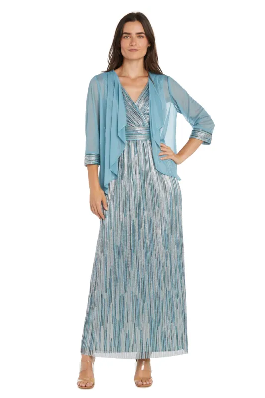 Metallic Platter Dress with Removable Sheer-Sleeve Jacket sold by R&M Richards
