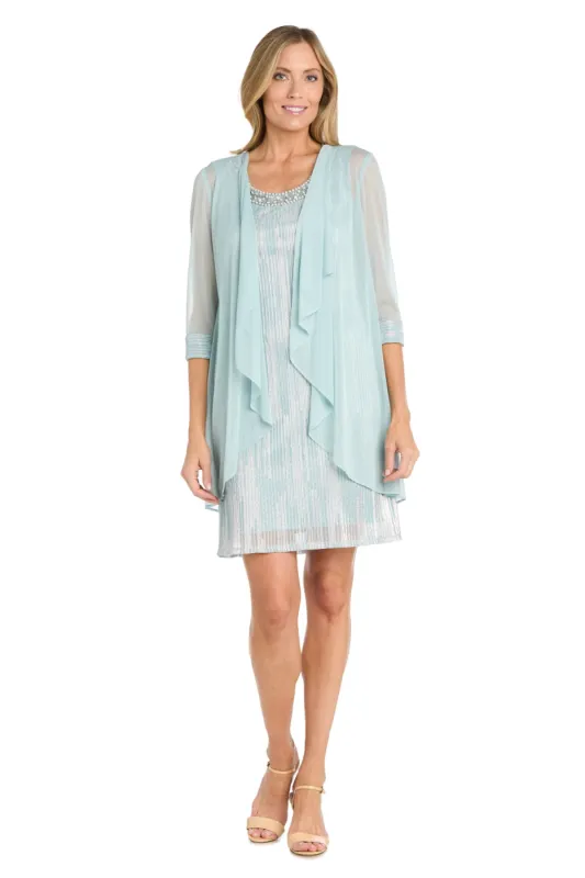 Metallic Jacket Dress with Matching Sheer Jacket sold by R&M Richards