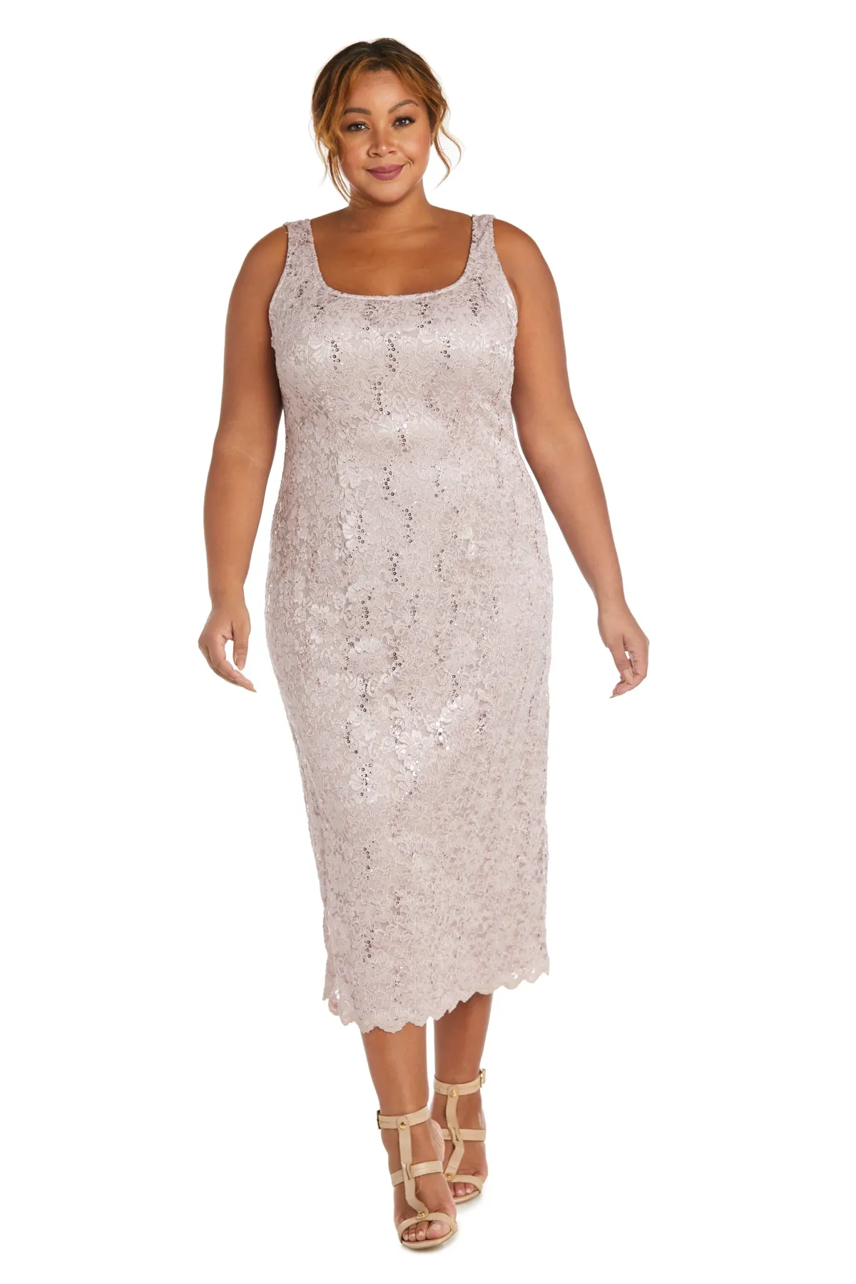 Lace Column Dress with Matching Lace Jacket - Plus sold by R&M Richards product image thumbnail 3