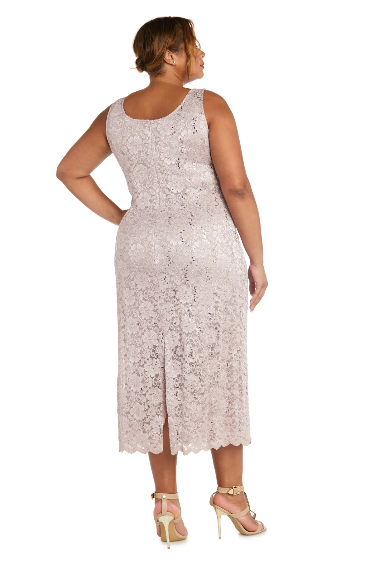Lace Column Dress with Matching Lace Jacket - Plus sold by R&M Richards product image thumbnail 4