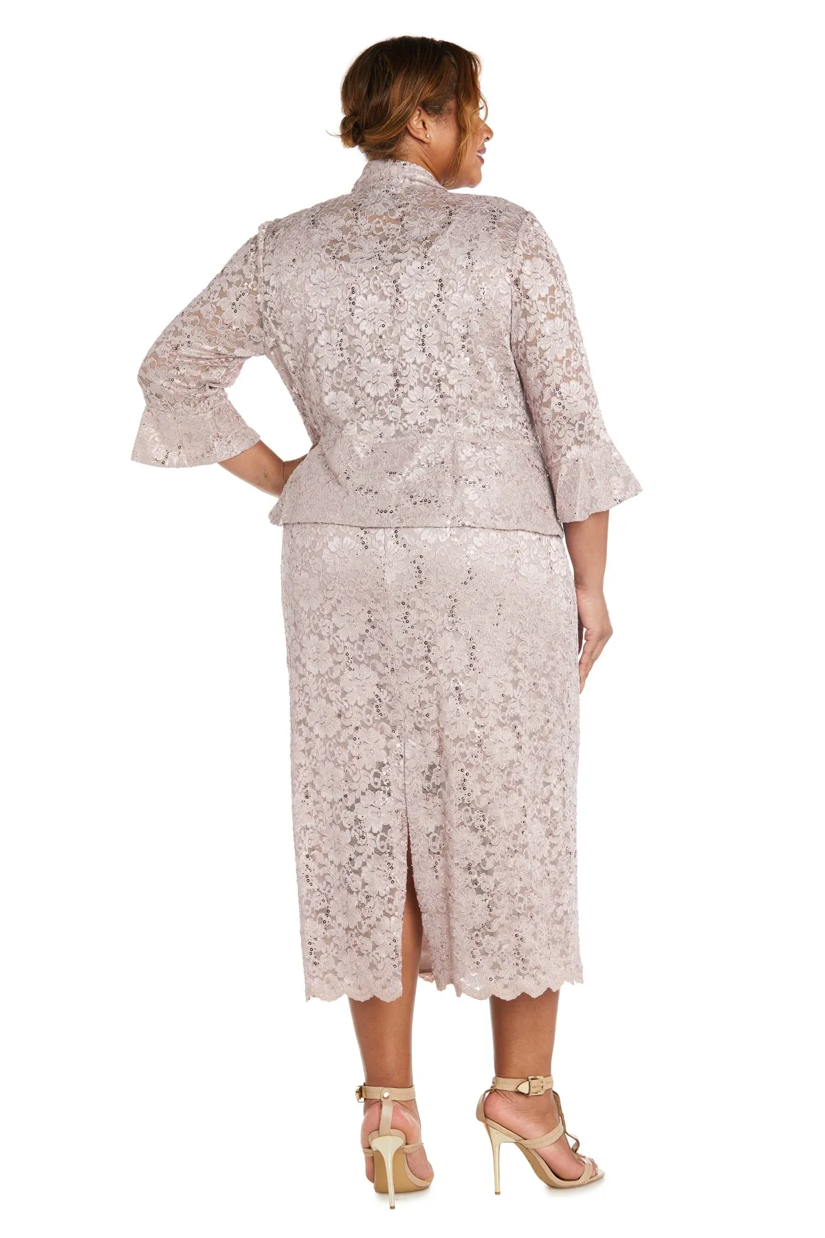 Lace Column Dress with Matching Lace Jacket - Plus sold by R&M Richards product image thumbnail 2