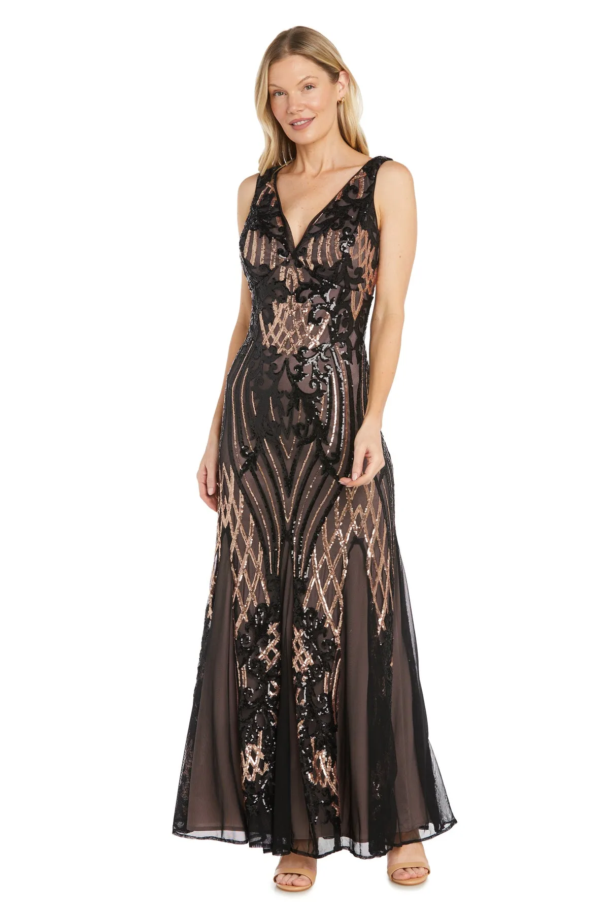 Intricate Patterned Sequin Gown sold by R&M Richards