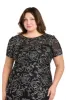 Embroidered Floral Midi Dress with Flared Skirt and Short Sleeves - Plus sold by R&M Richards