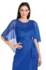 Royal Cocktail Caplet Dress with Rhinestone and Ruffle Side Detail sold by R&M Richards