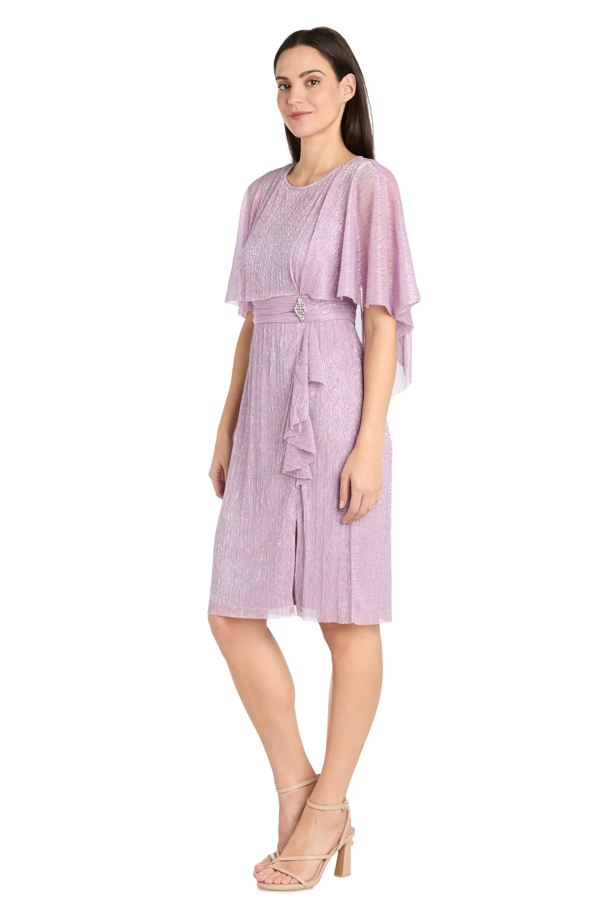 Cocktail Caplet Dress with Rhinestone and Ruffle Side Detail sold by R&M Richards product image thumbnail 4