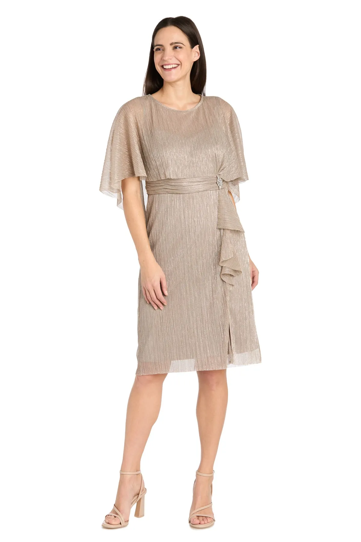 Cocktail Caplet Dress with Rhinestone and Ruffle Side Detail sold by R&M Richards product image thumbnail 5