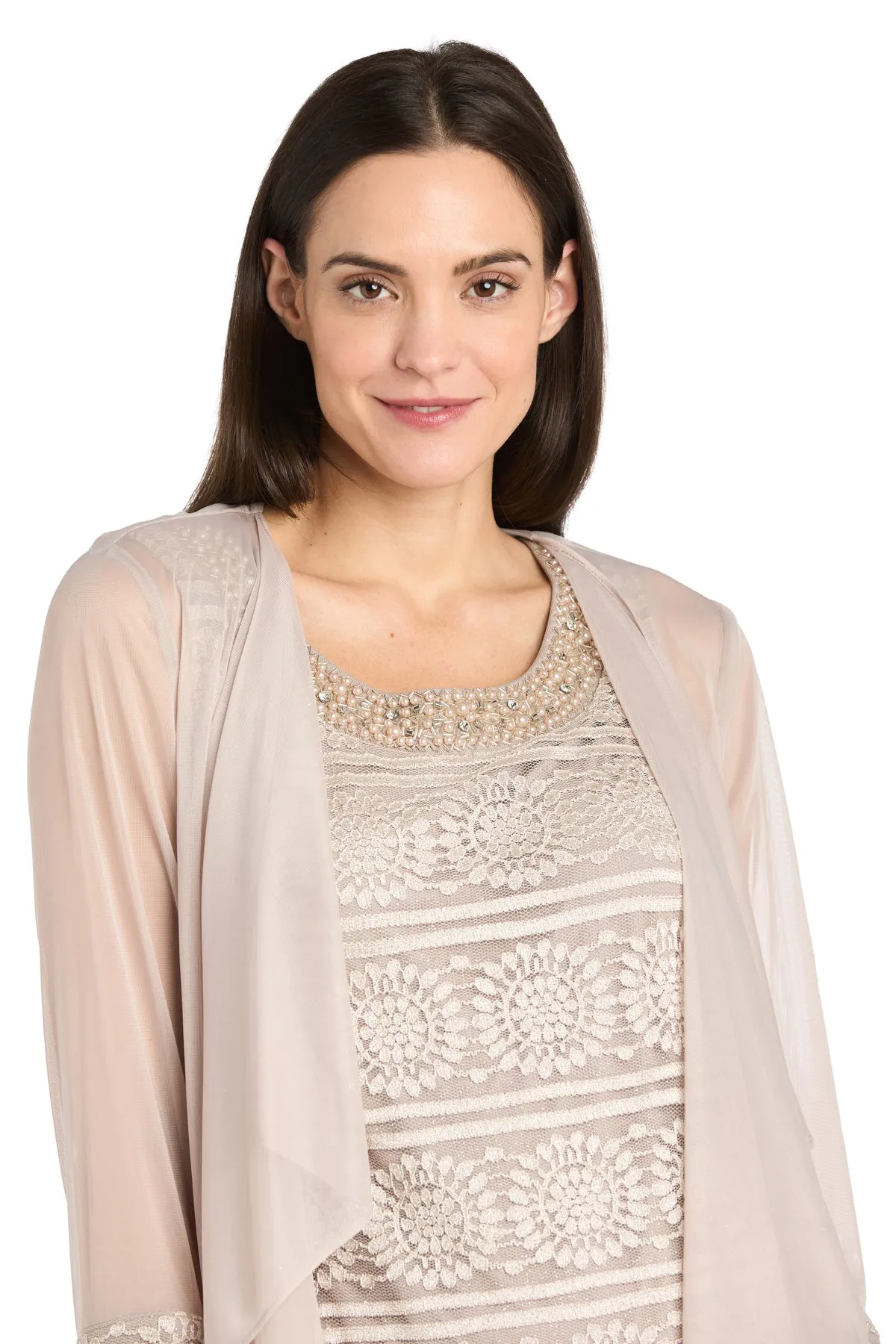 Glitter Embroidered Pant Suit with Pearl Neckline sold by R&M Richards product image thumbnail 5