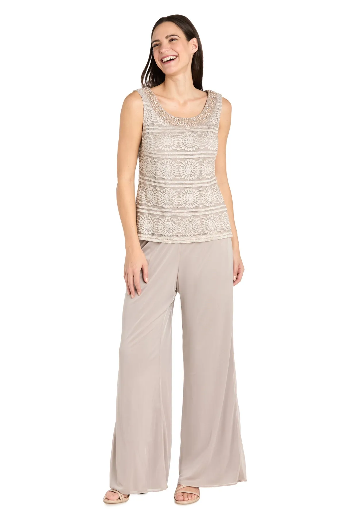 Glitter Embroidered Pant Suit with Pearl Neckline sold by R&M Richards product image thumbnail 3