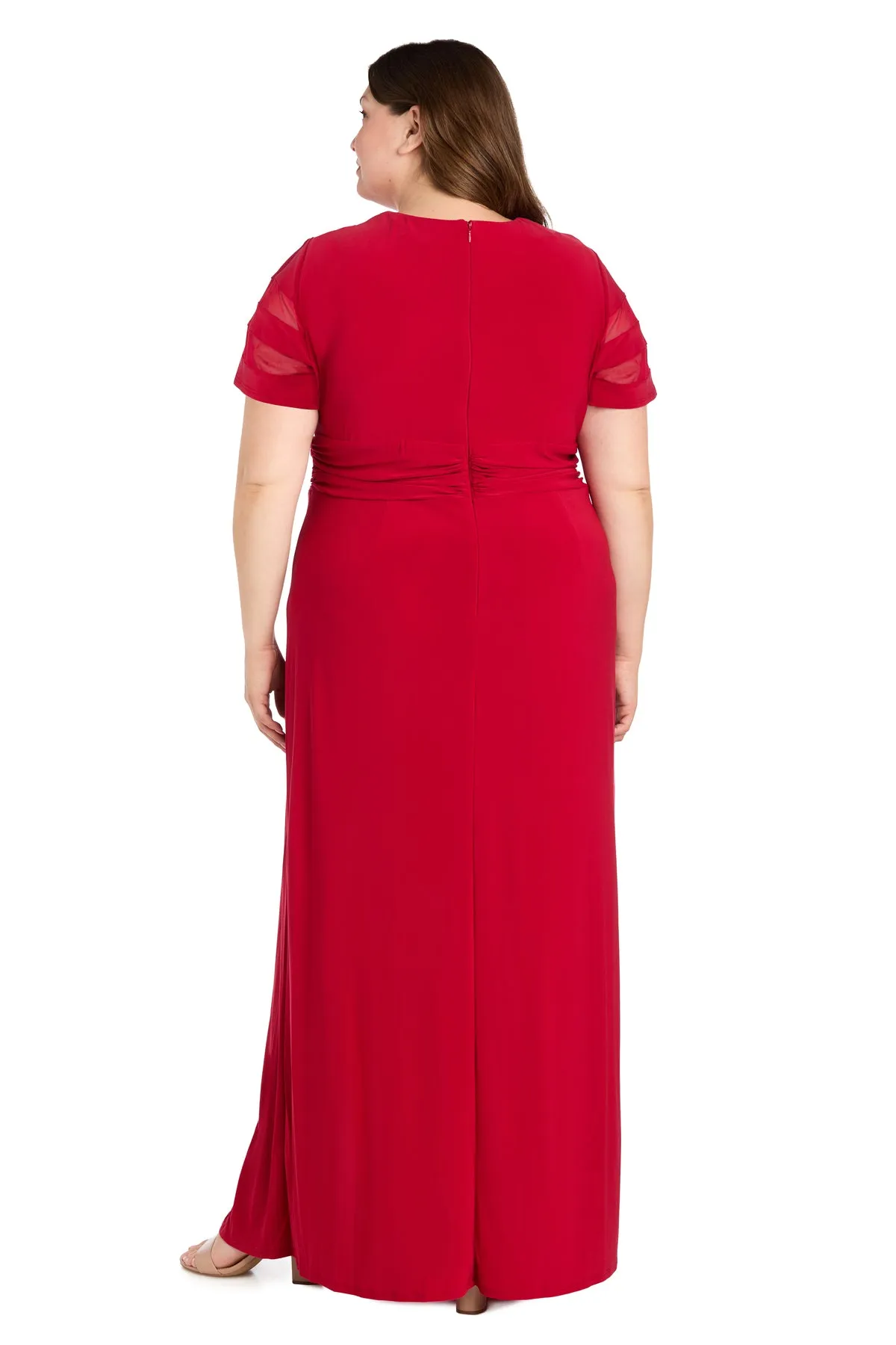 Long Dress with Ruffle Slit and Illusion Sleeves sold by R&M Richards product image thumbnail 2