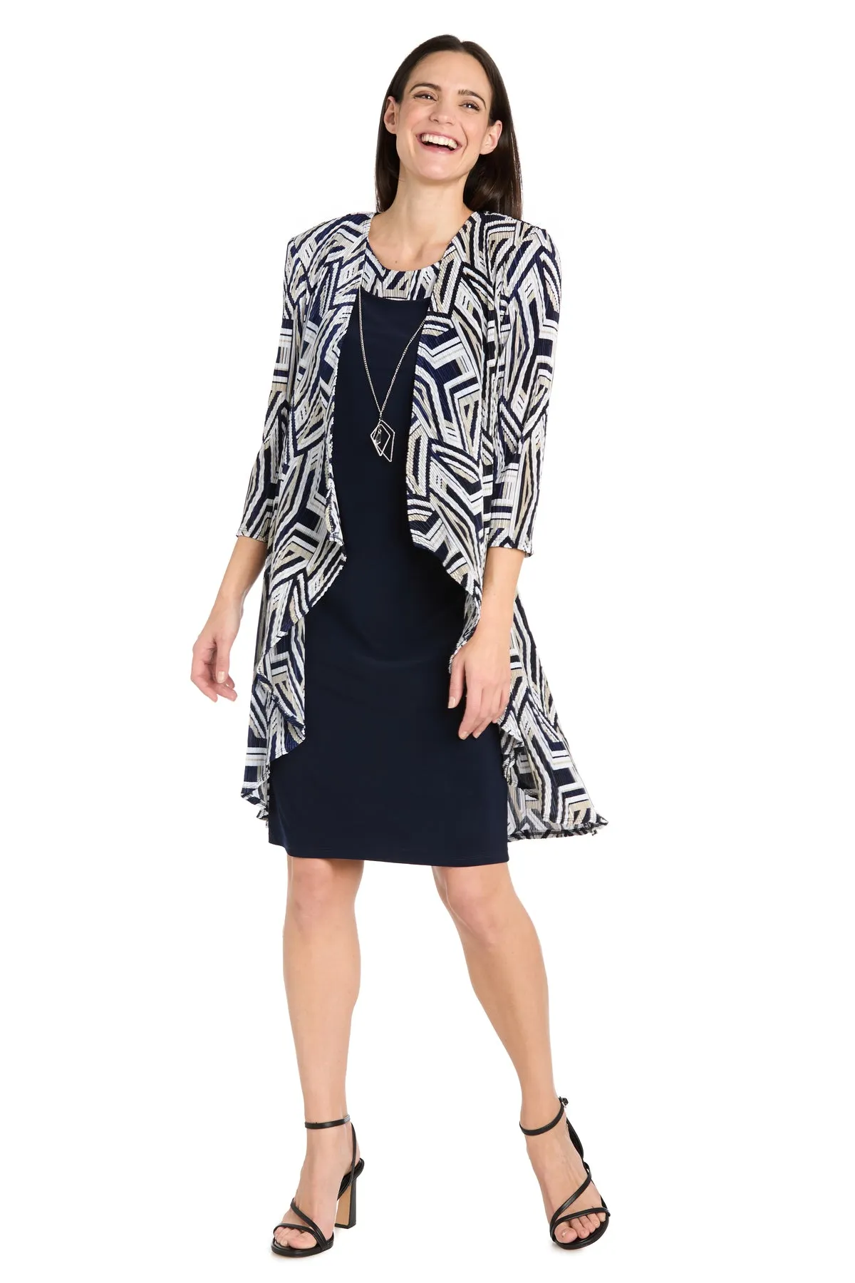 Geometric Printed Jacket Dress - Petite sold by R&M Richards
