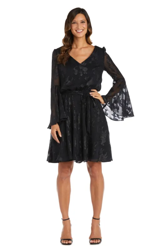 Short Cocktail Dress With Long Bell Sleeves sold by R&M Richards