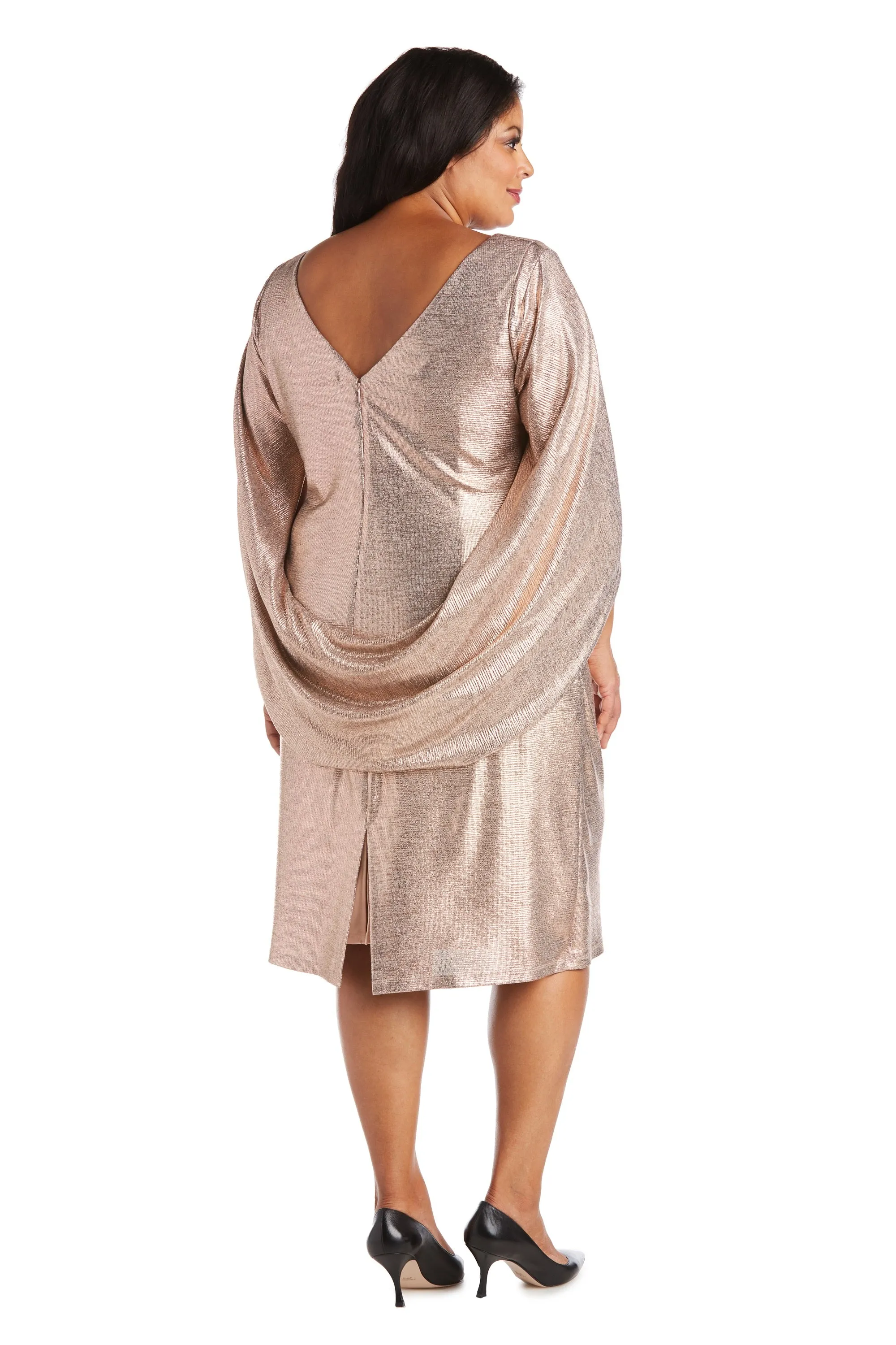 Cocktail Dress with Draped Sleeves - Plus sold by R&M Richards product image thumbnail 2