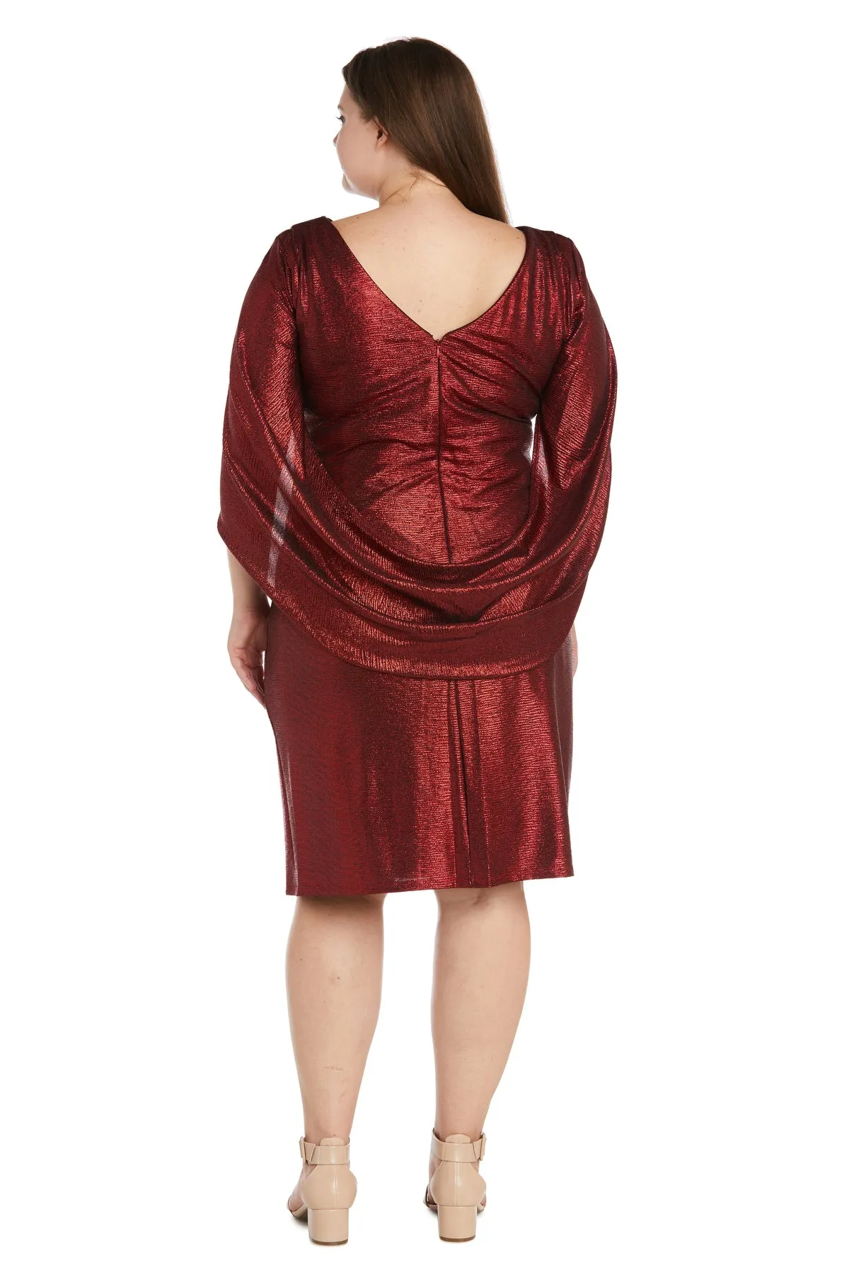Cocktail Dress with Draped Sleeves - Plus sold by R&M Richards product image thumbnail 5