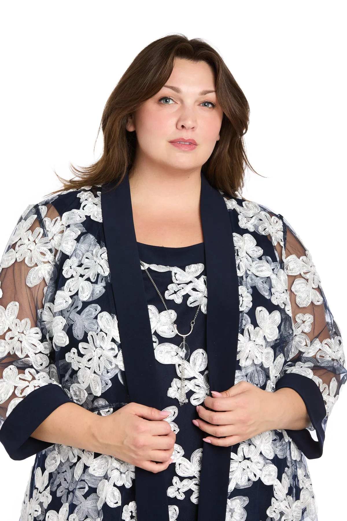 Floral Threadwork Pantsuit - Plus sold by R&M Richards product image thumbnail 3