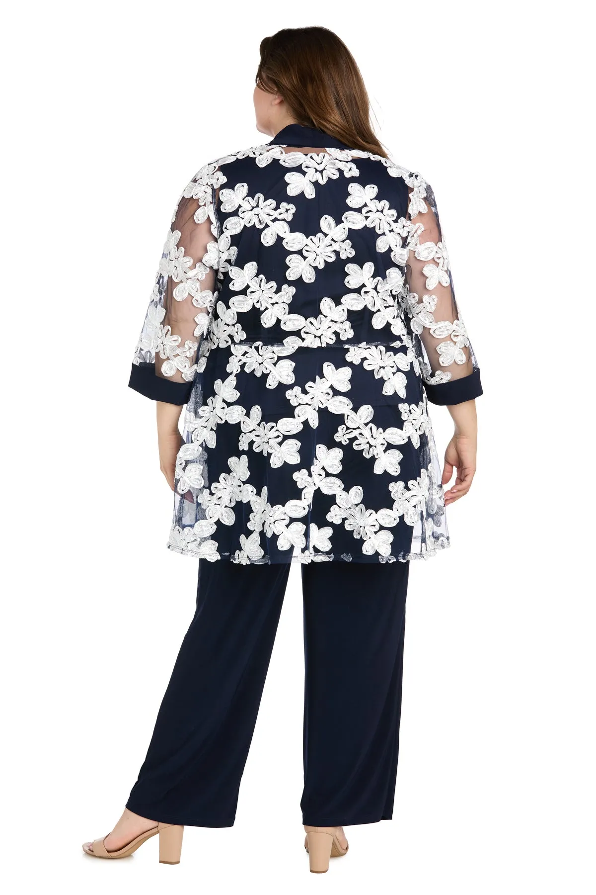Floral Threadwork Pantsuit - Plus sold by R&M Richards product image thumbnail 2