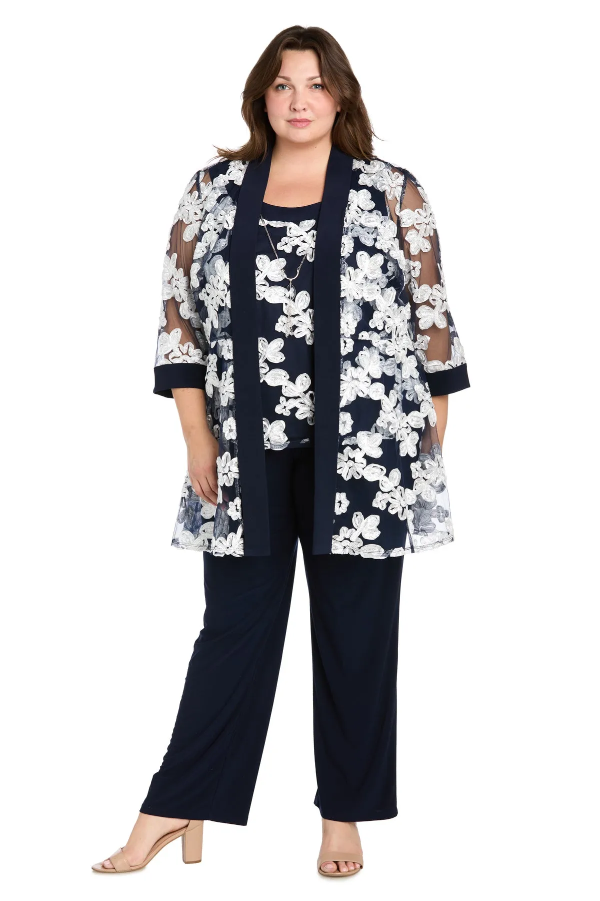 Floral Threadwork Pantsuit - Plus sold by R&M Richards product image thumbnail 5