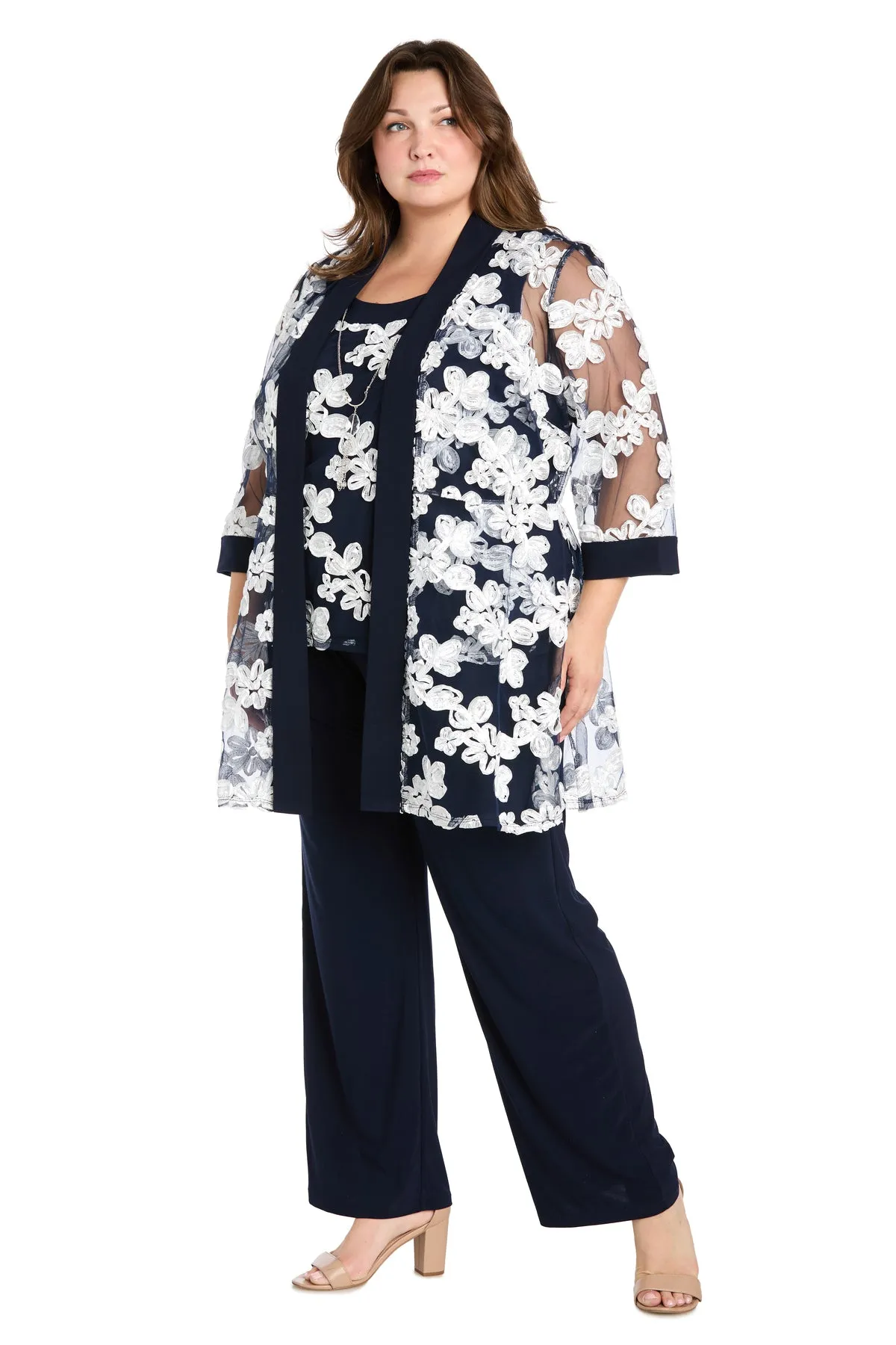 Floral Threadwork Pantsuit - Plus sold by R&M Richards product image thumbnail 4
