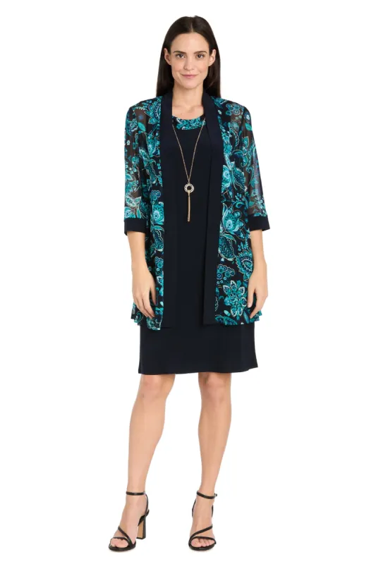 Navy Teal Jacket Dress sold by R&M Richards