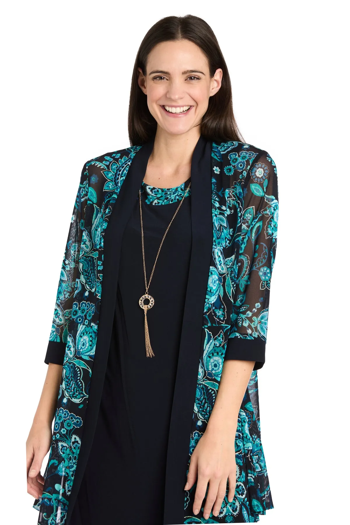 Navy Teal Jacket Dress sold by R&M Richards product image thumbnail 5