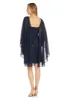 Sequin Cocktail Dress with Sheer Chiffon Cape - Petite sold by R&M Richards