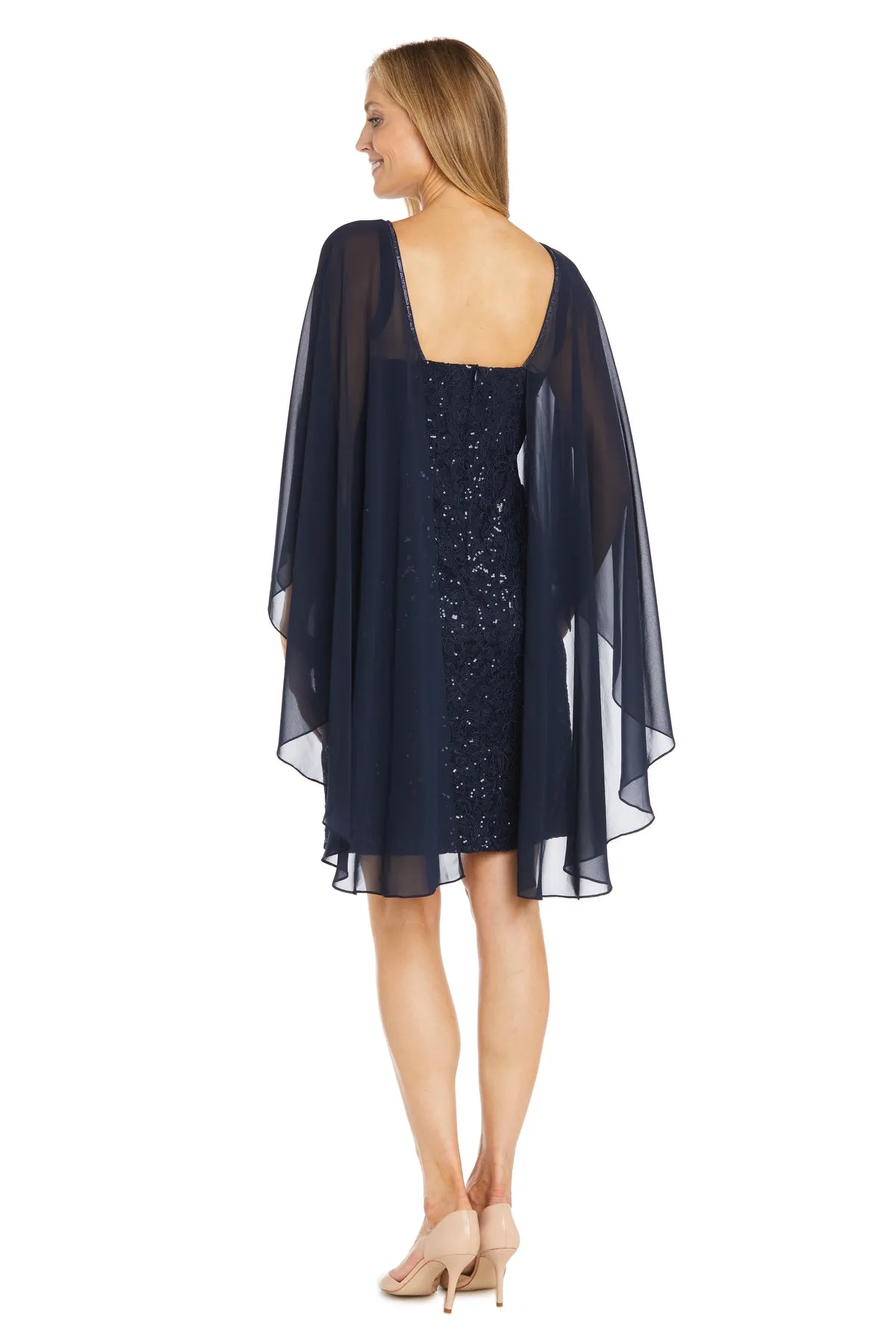 Sequin Cocktail Dress with Sheer Chiffon Cape sold by R&M Richards product image thumbnail 2