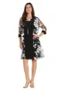 Floral-Threaded Sheer Jacket Dress with Detachable Necklace sold by R&M Richards