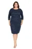 Illusion Pattern Stretch Dress - Plus sold by R&M Richards