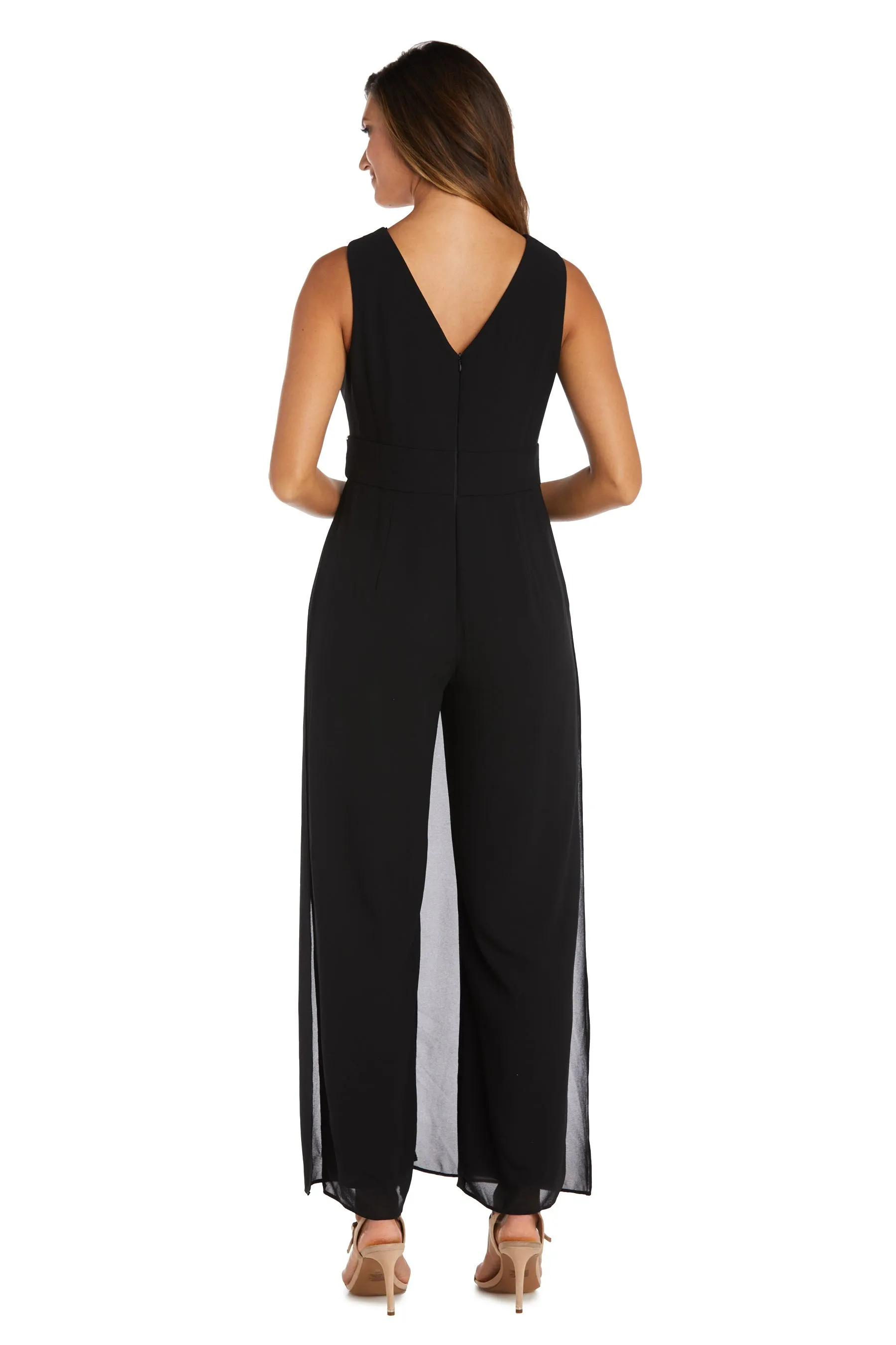 Wrap Front Panel Jumpsuit With Rhinestone Waist Detail - Petite sold by R&M Richards product image thumbnail 2