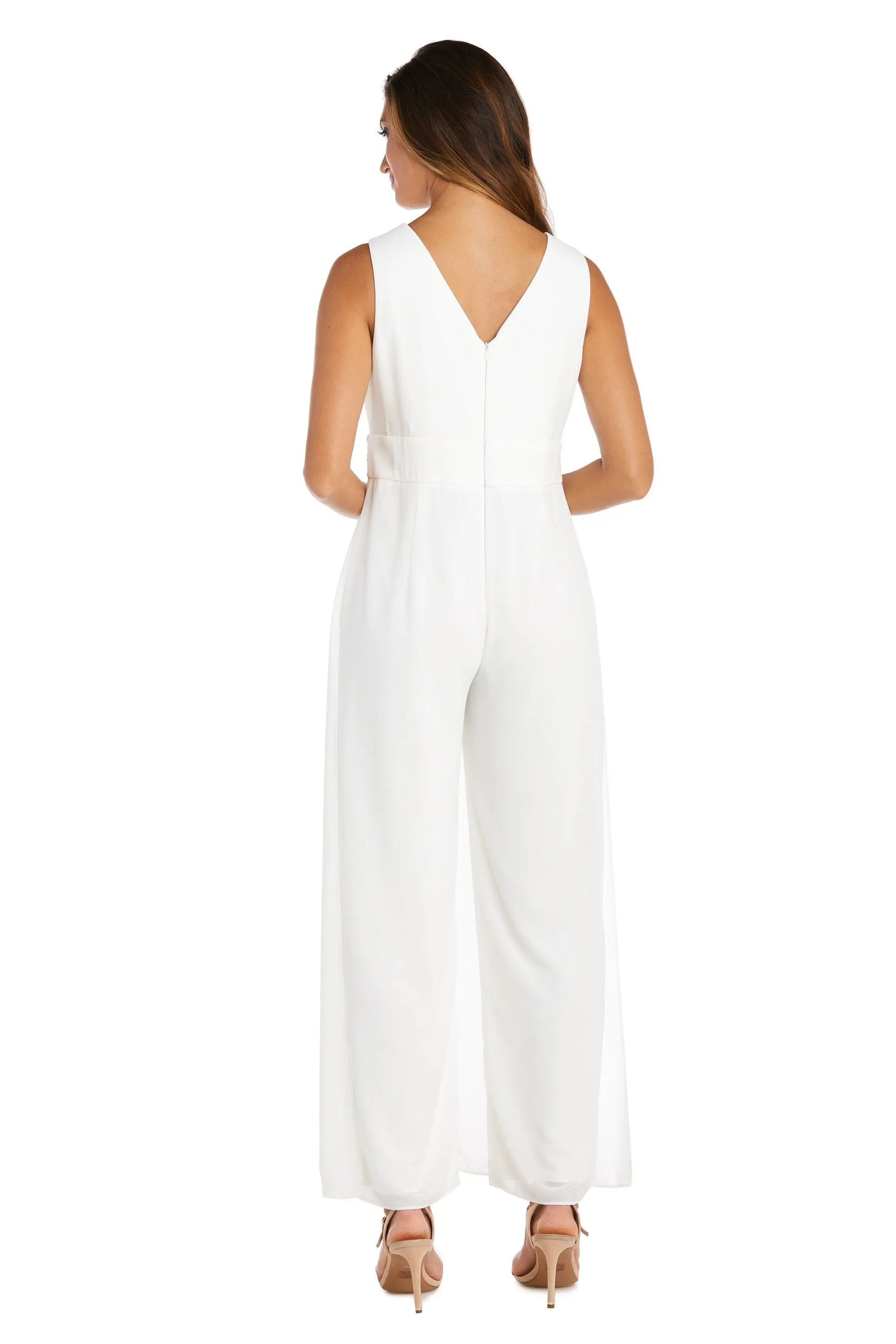 Wrap Front Panel Jumpsuit With Rhinestone Waist Detail - Petite sold by R&M Richards product image thumbnail 5