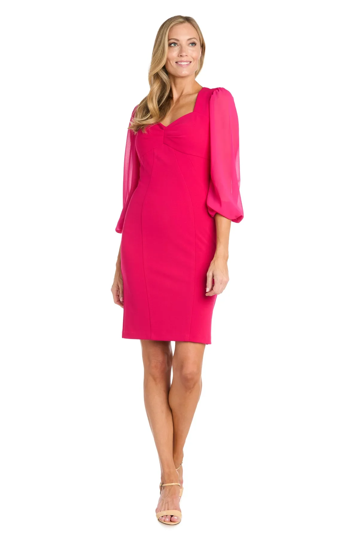 Stretchy Pink Bell Sleeve Chiffon Dress sold by R&M Richards