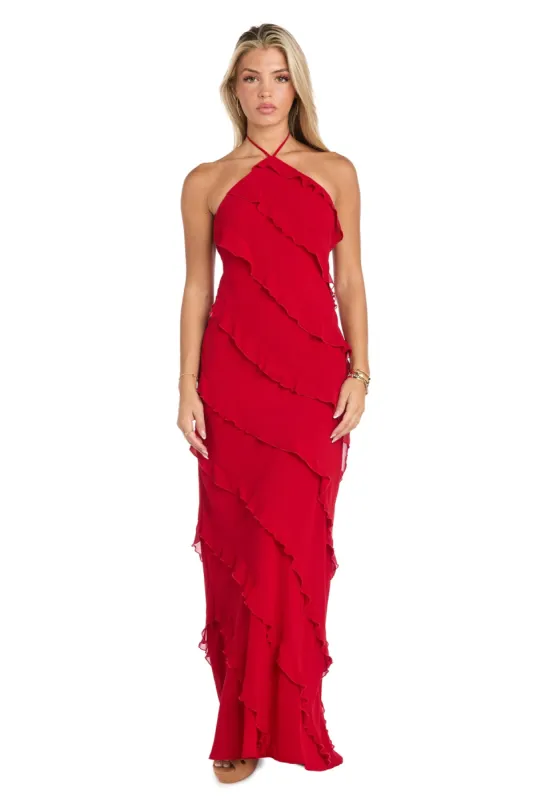Remi Ruffle Halter Dress sold by R&M Richards