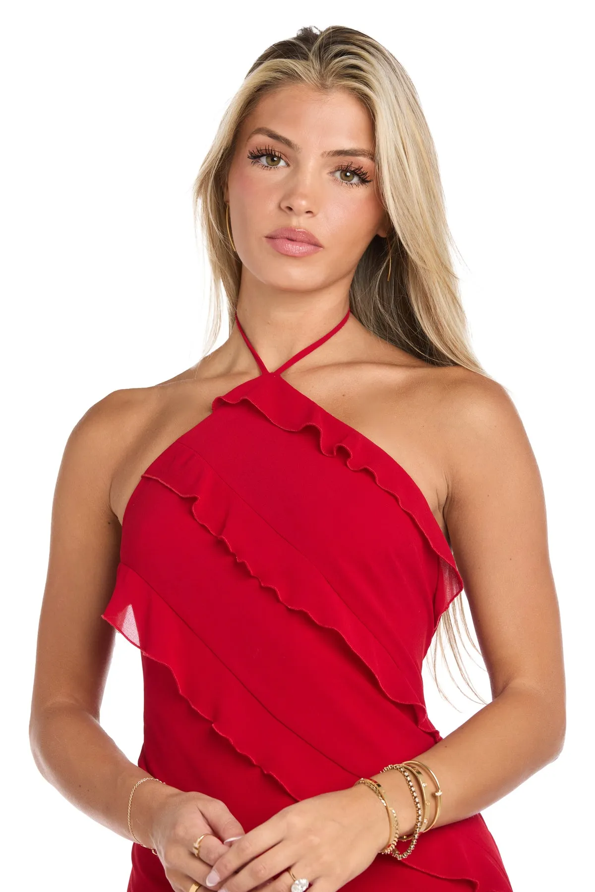 Remi Ruffle Halter Dress sold by R&M Richards product image thumbnail 4