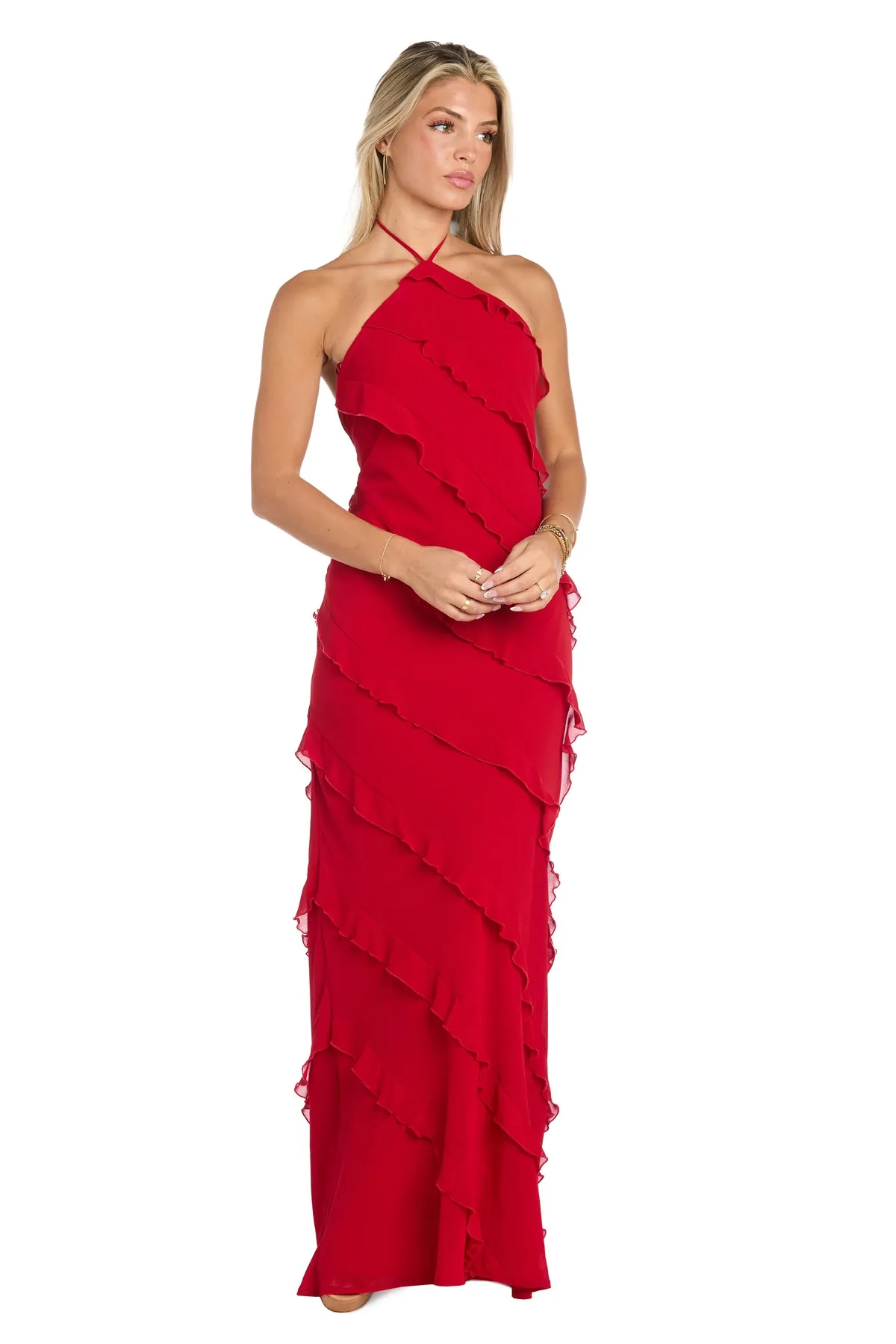 Remi Ruffle Halter Dress sold by R&M Richards product image thumbnail 3