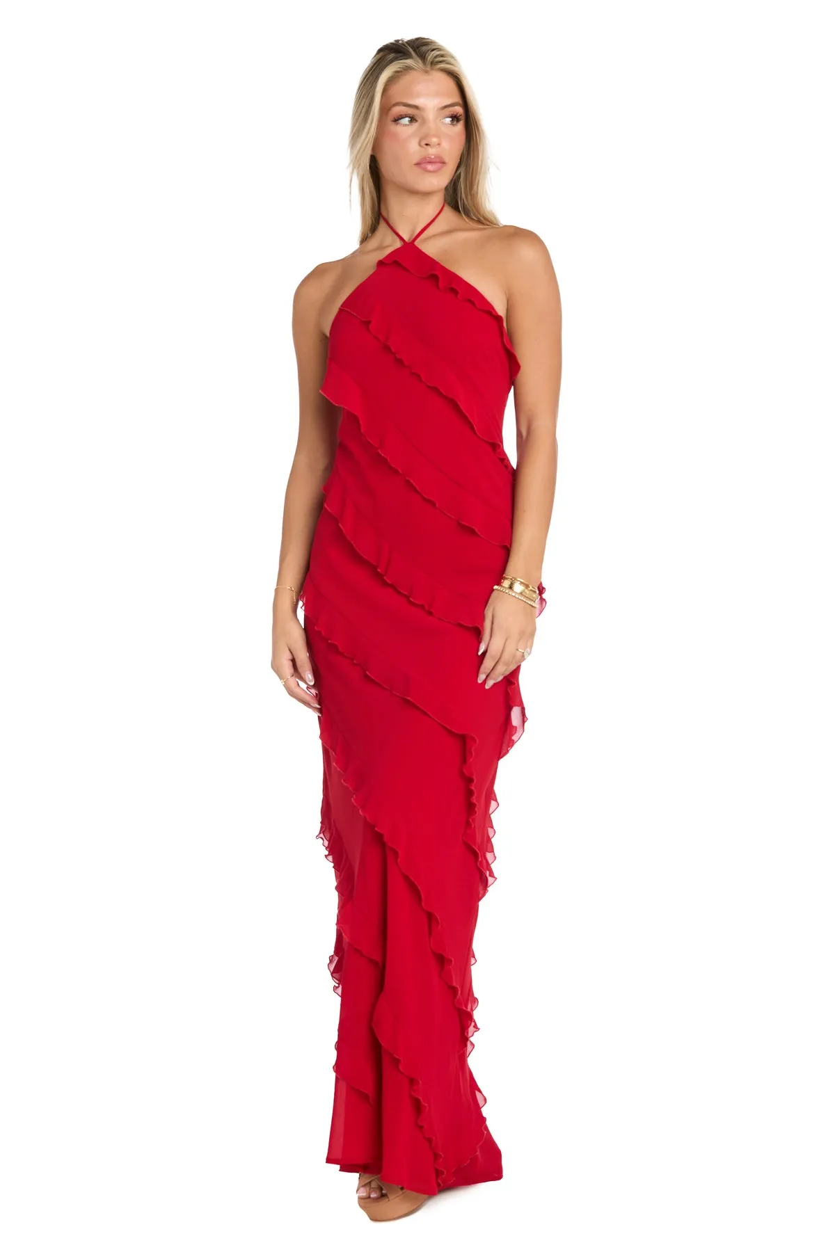 Remi Ruffle Halter Dress sold by R&M Richards product image thumbnail 5