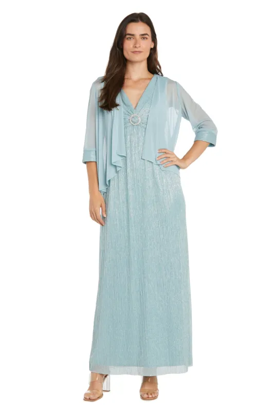 Metallic V-Neck Dress with Removable Chiffon Caplet - Petite sold by R&M Richards