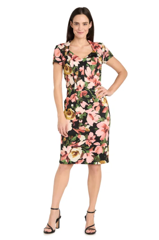 Vibrant Multi-Colored V-Neck Short Dress sold by R&M Richards