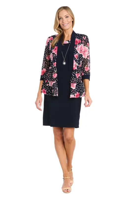 Floral Polka Dot Jacket Dress - Petite sold by R&M Richards