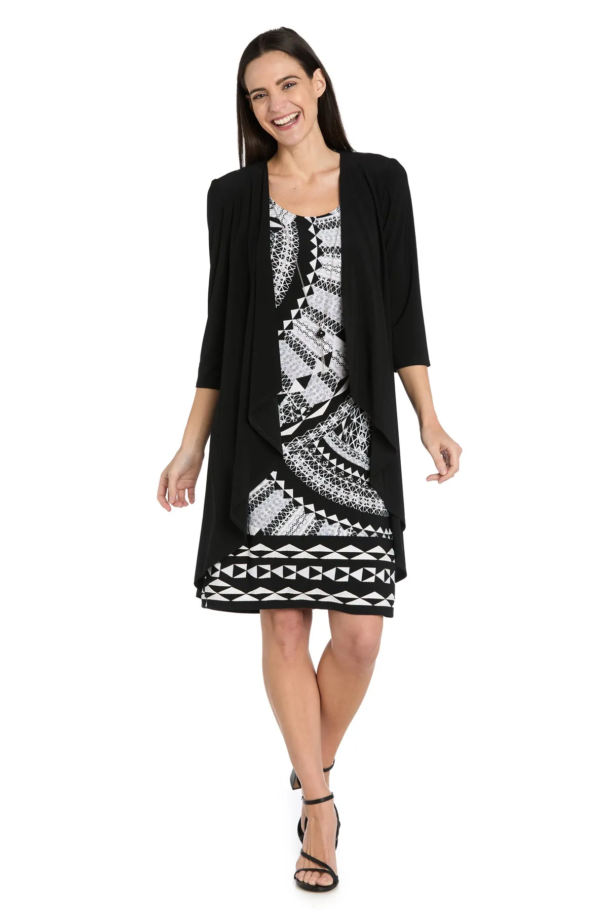 Black & White Geo Jacket Dress sold by R&M Richards