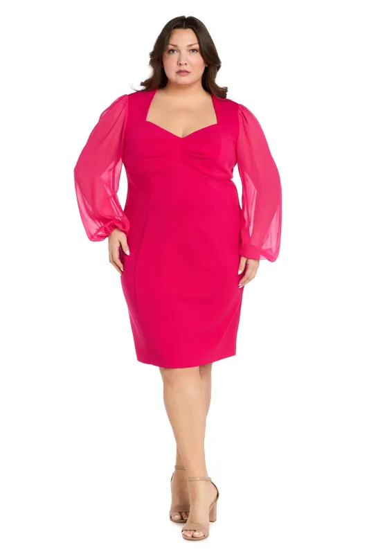 Stretchy Pink Bell Sleeve Chiffon Dress sold by R&M Richards