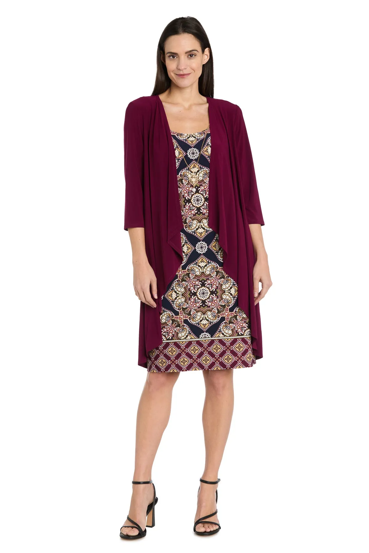 Intricate Short Jacket Dress with Solid Dress sold by R&M Richards